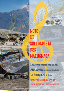 Note di solidarietà per Macugnaga, Concerto corale con i Cori ANA Arnica di Laveno Mombello e La Rocca CAI di Arona - 5 luglio 2024