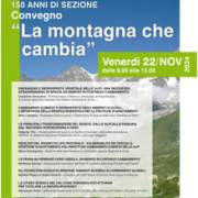 CAI Verbano Intra: Convegno “La montagna che cambia” - 22 novembre 2024